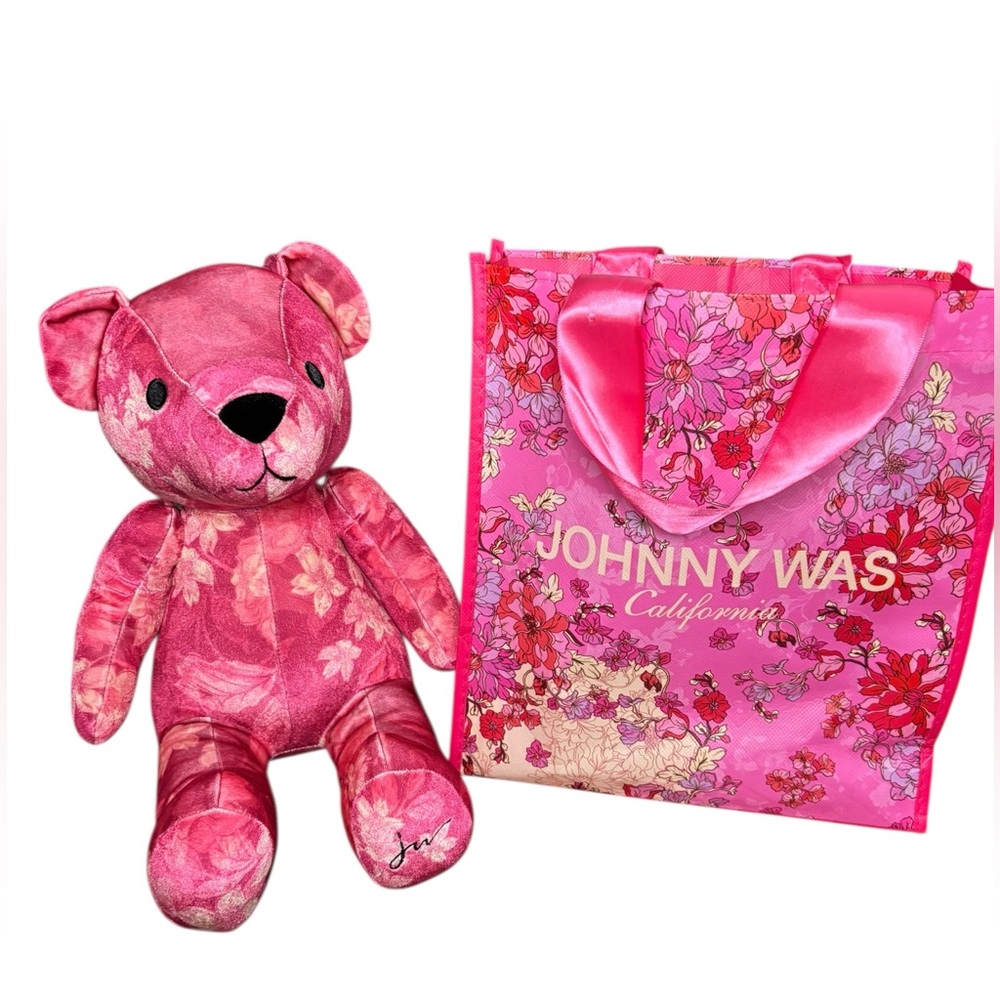 JOHNNY WAS NWOT Dreamer Bear Plush + Floral Shopping Tote | Boho Gift Set!!